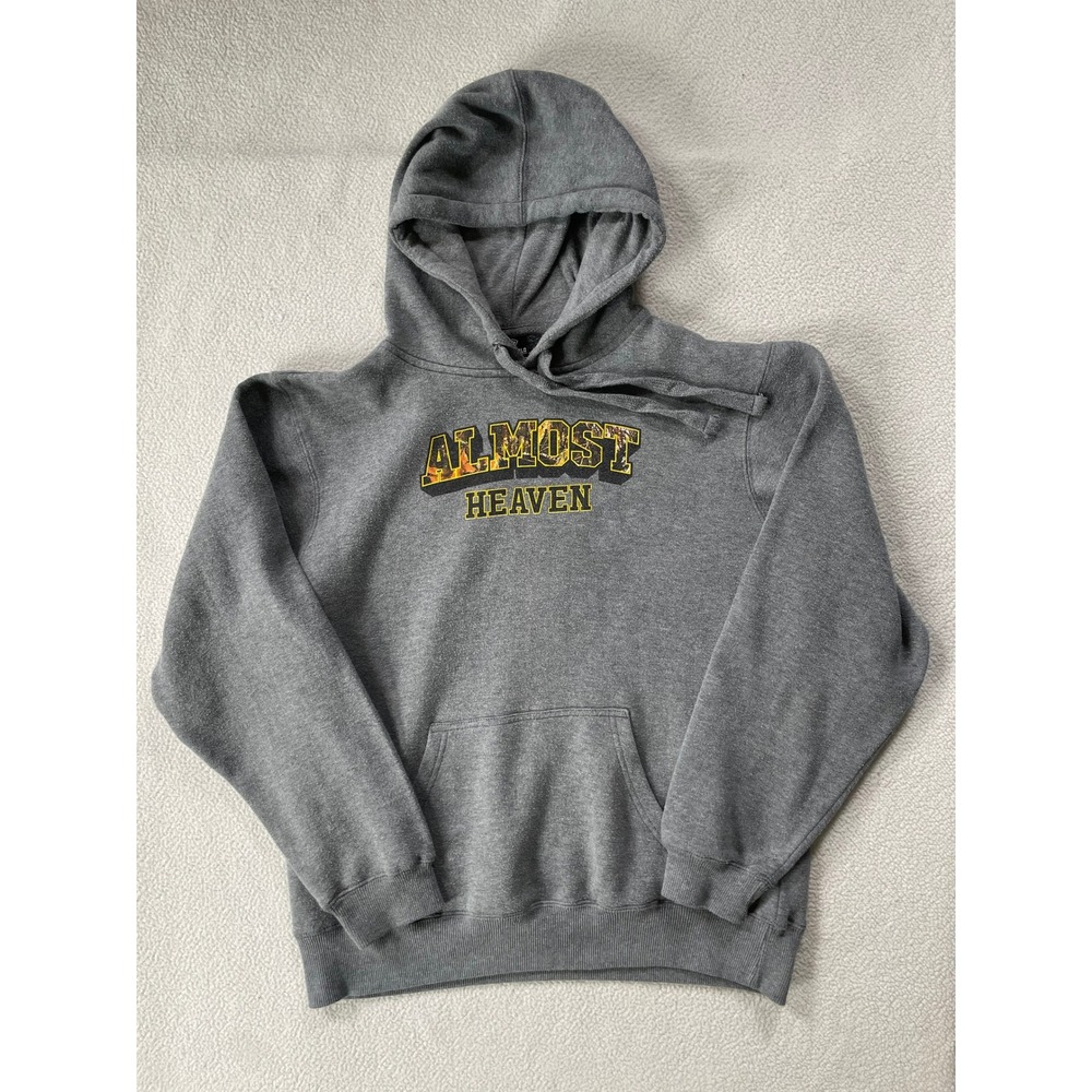 Top of the World Mens Medium Hoodie Gray Almost Heaven Camo Graphic Pullover